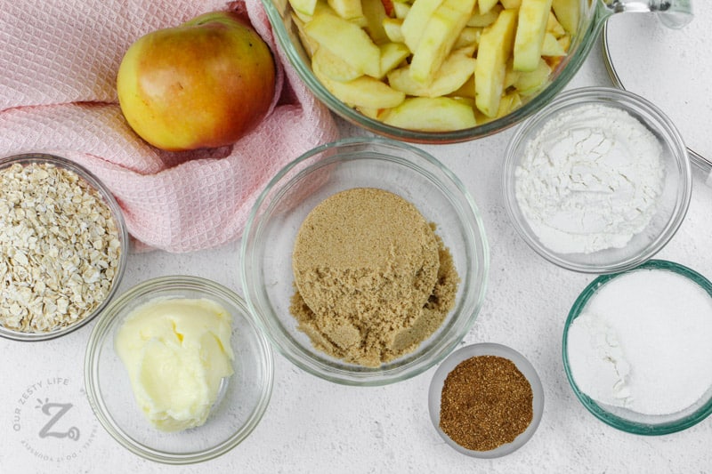 ingredients to make an Apple Crisp Recipe