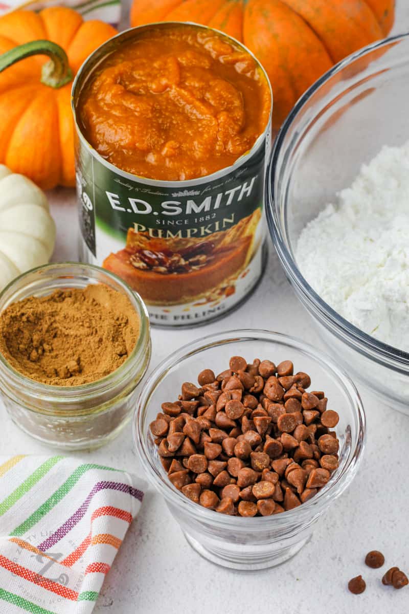 ingredients assembled to make Easy Pumpkin Bars Recipe