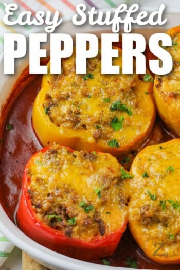 Easy Stuffed Peppers (With Minute Rice!) - Our Zesty Life