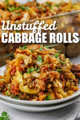 Unstuffed Cabbage Roll Casserole (Lazy Cabbage Rolls!) - Our Zesty Life