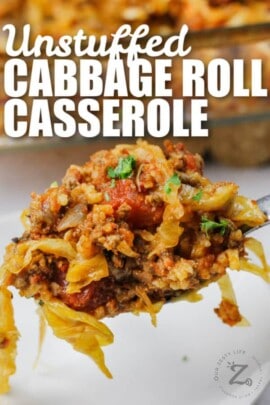 Unstuffed Cabbage Roll Casserole (Lazy Cabbage Rolls!) - Our Zesty Life