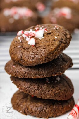 stack of Chocolate Mint Truffle Cookies