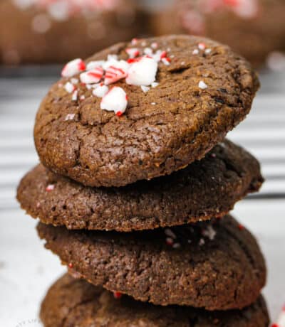stack of Chocolate Mint Truffle Cookies