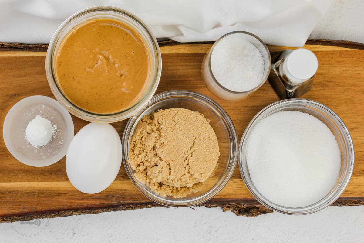 ingredients to make Flourless Peanut Butter Cookies