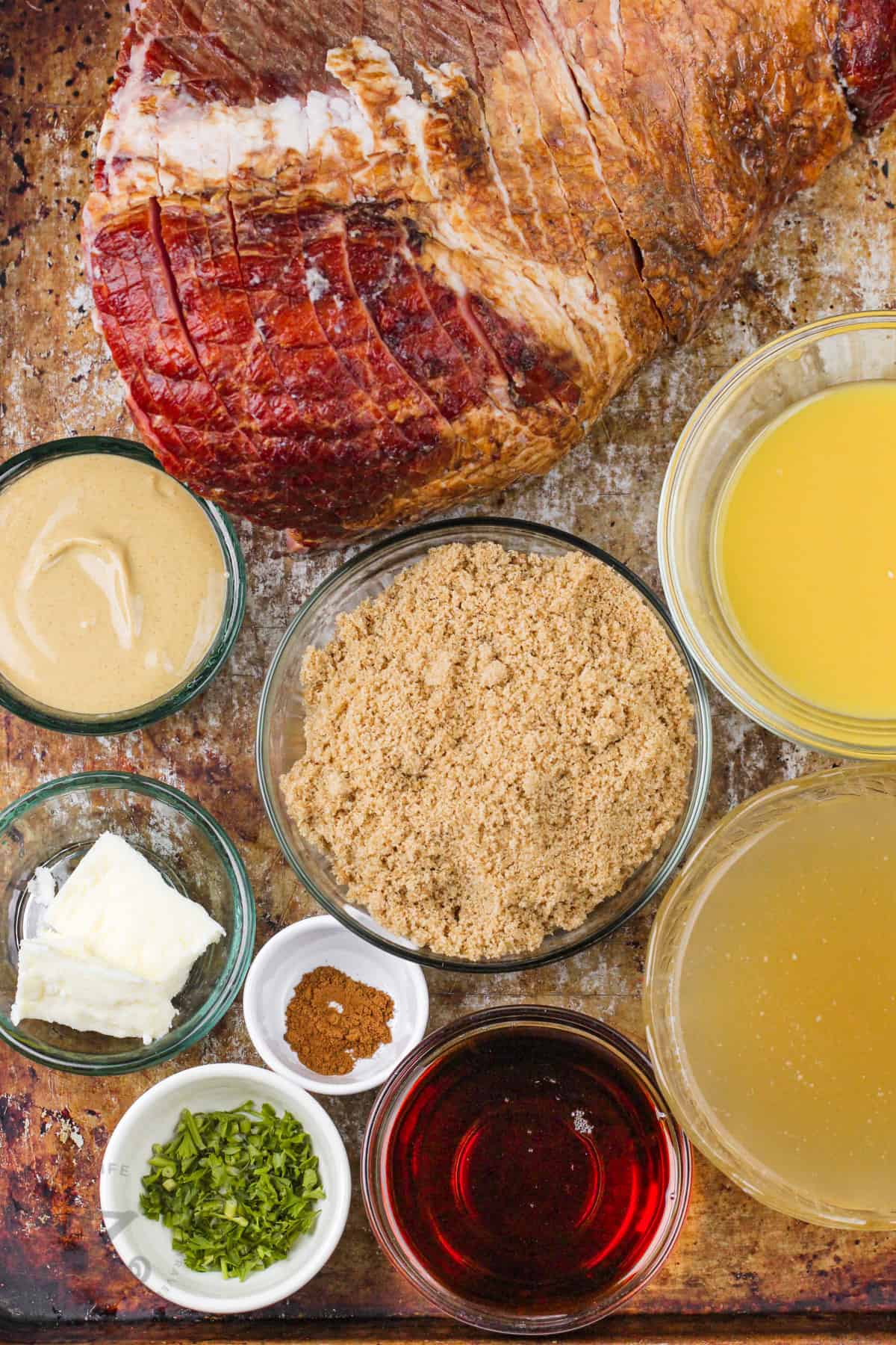 ingredients to make Instant Pot Ham with Brown Sugar Glaze