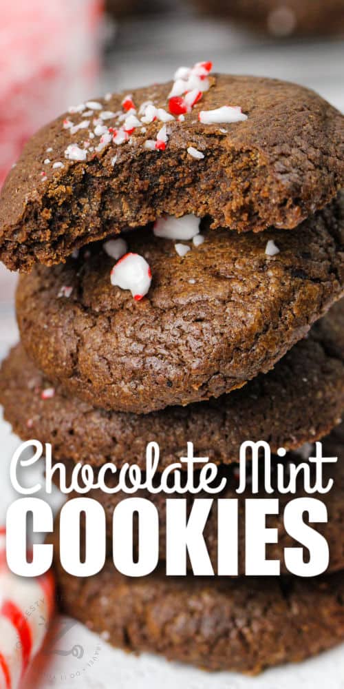 Chocolate Mint Truffle Cookies with a title