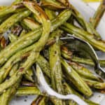 close up of Roasted Green Beans