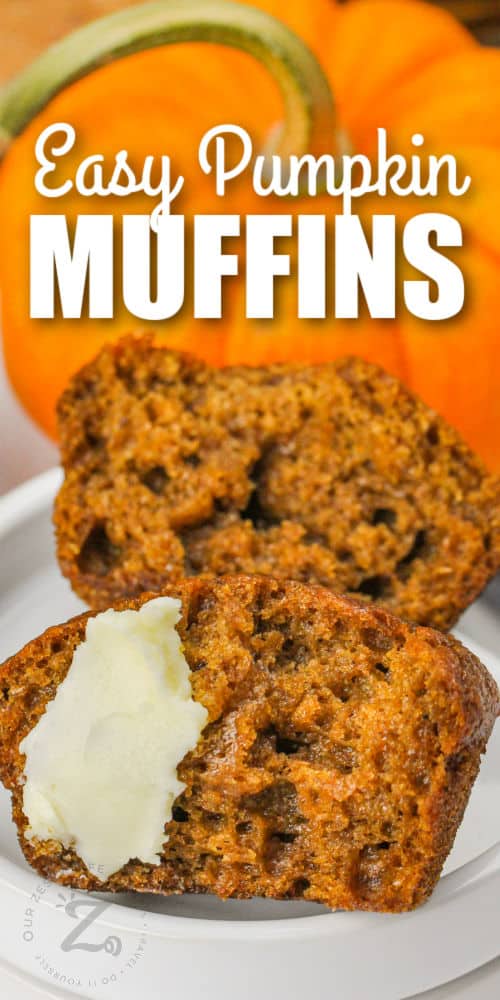 plated Pumpkin Pie Muffins with butter
