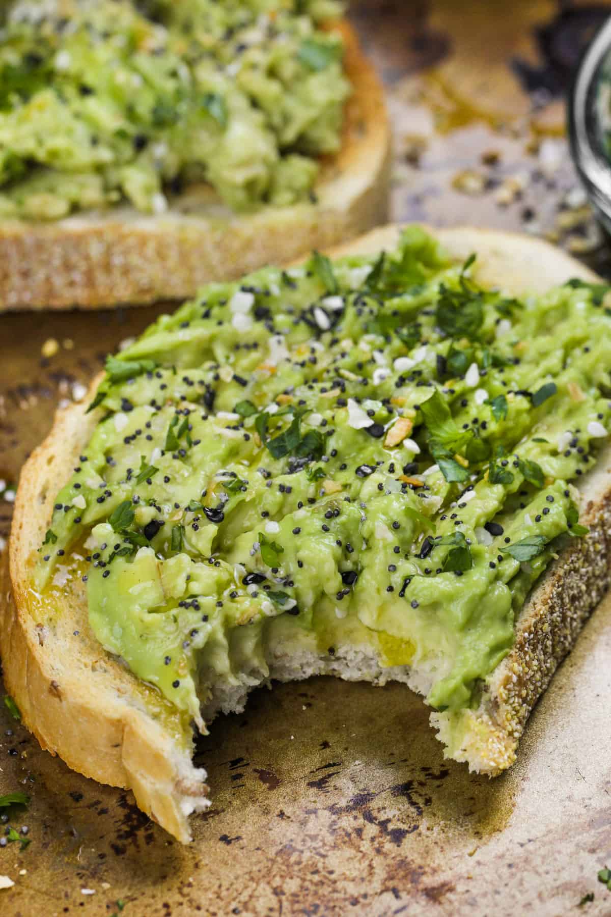Avocado Toast with a bite taken out