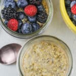 adding berries to Overnight Steel Cut Oats