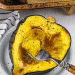 Roasted Acorn Squash with a fork full