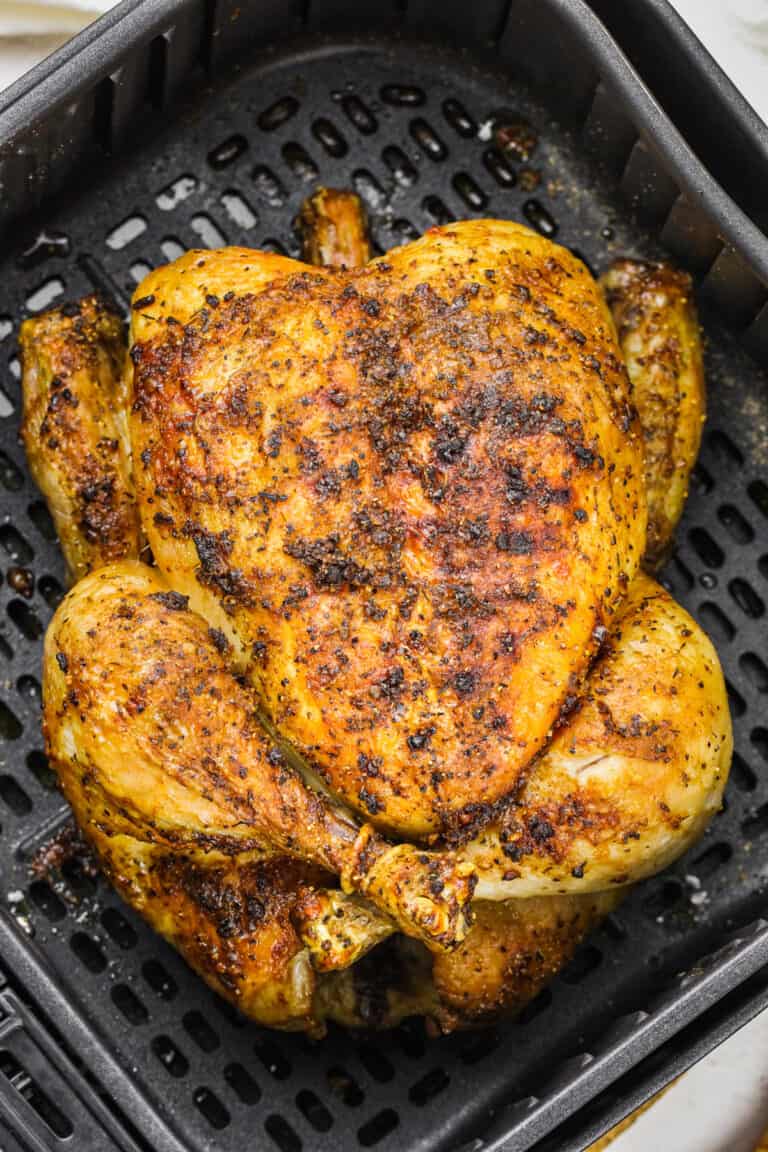Air Fryer Whole Chicken (5 Minute Prep!) - Our Zesty Life