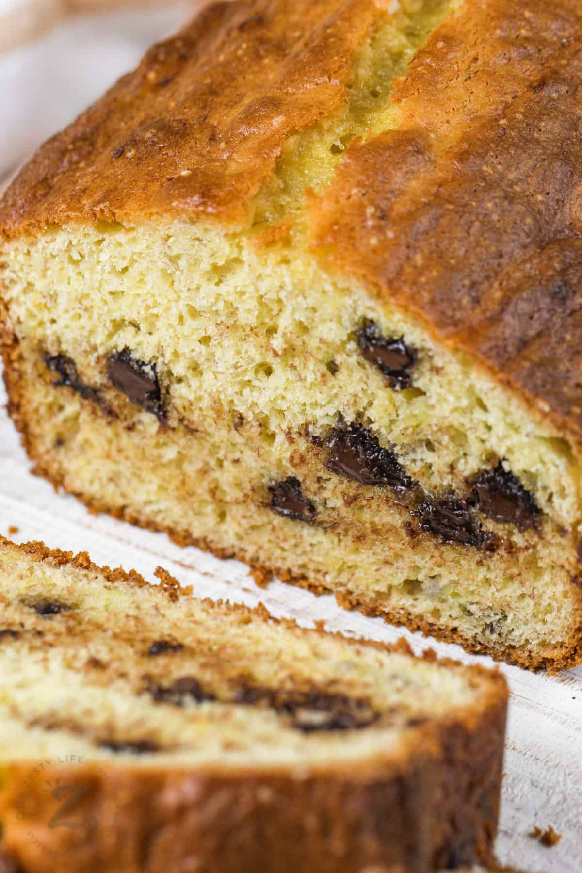 close up of Cake Mix Banana Bread