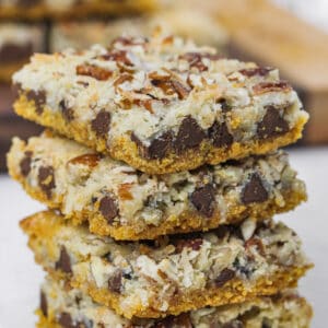 Magic Cookie Bars in a pile