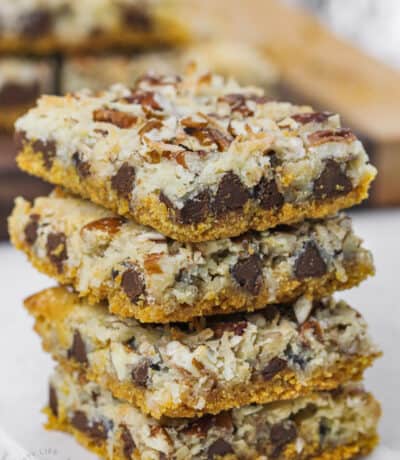 Magic Cookie Bars in a pile