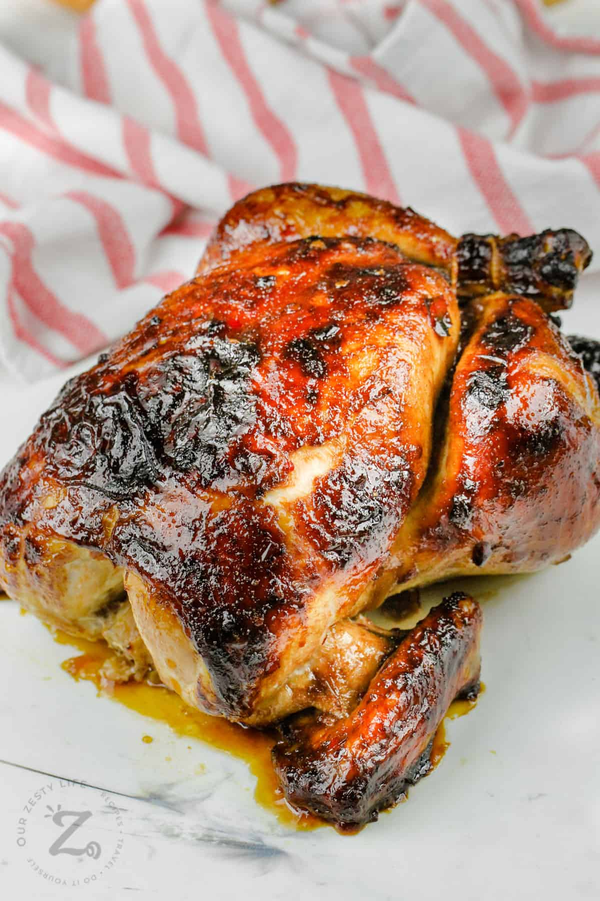 Sweet Chili Roasted Chicken after being roasted