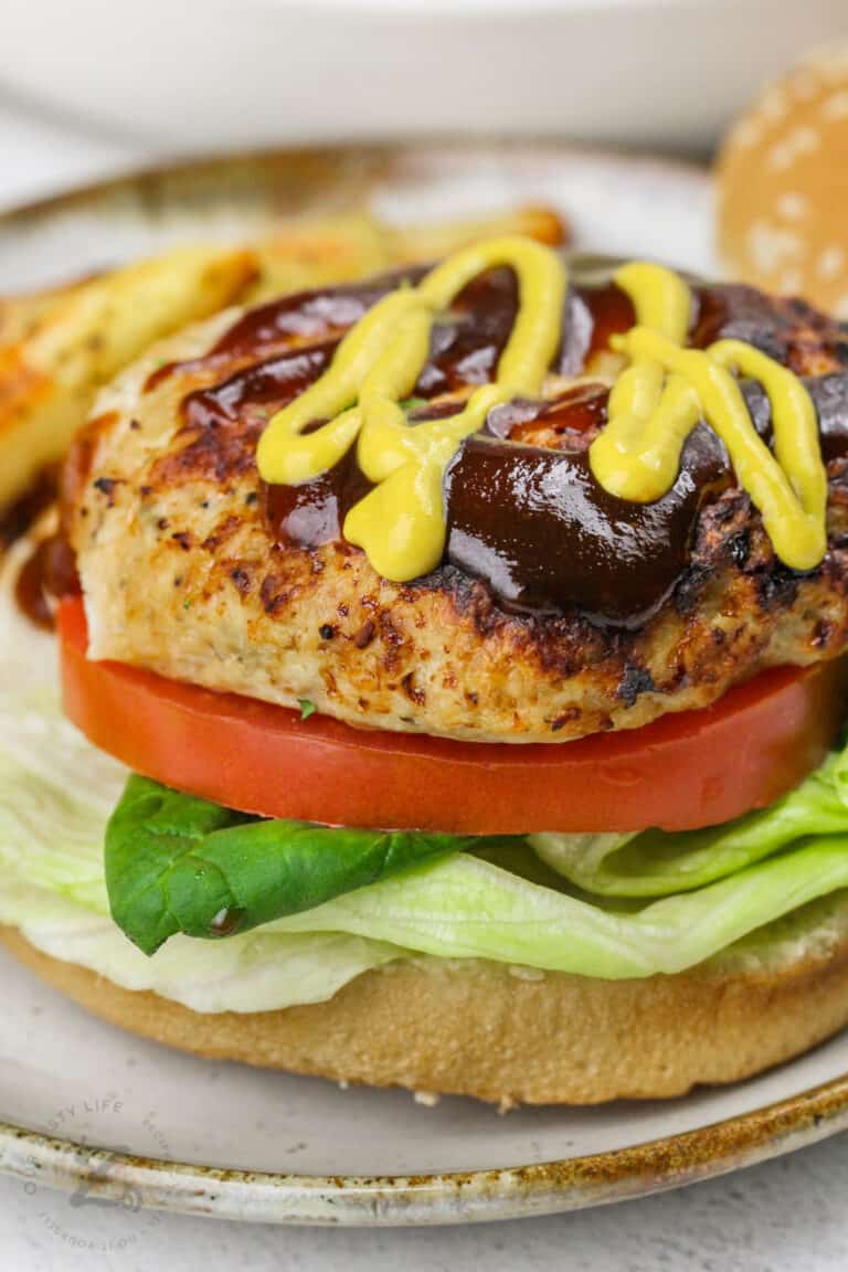 Air Fryer Ground Chicken Burgers (Quick 5 Minute Prep!) - Our Zesty Life