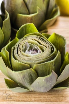 close up of cooked Artichokes