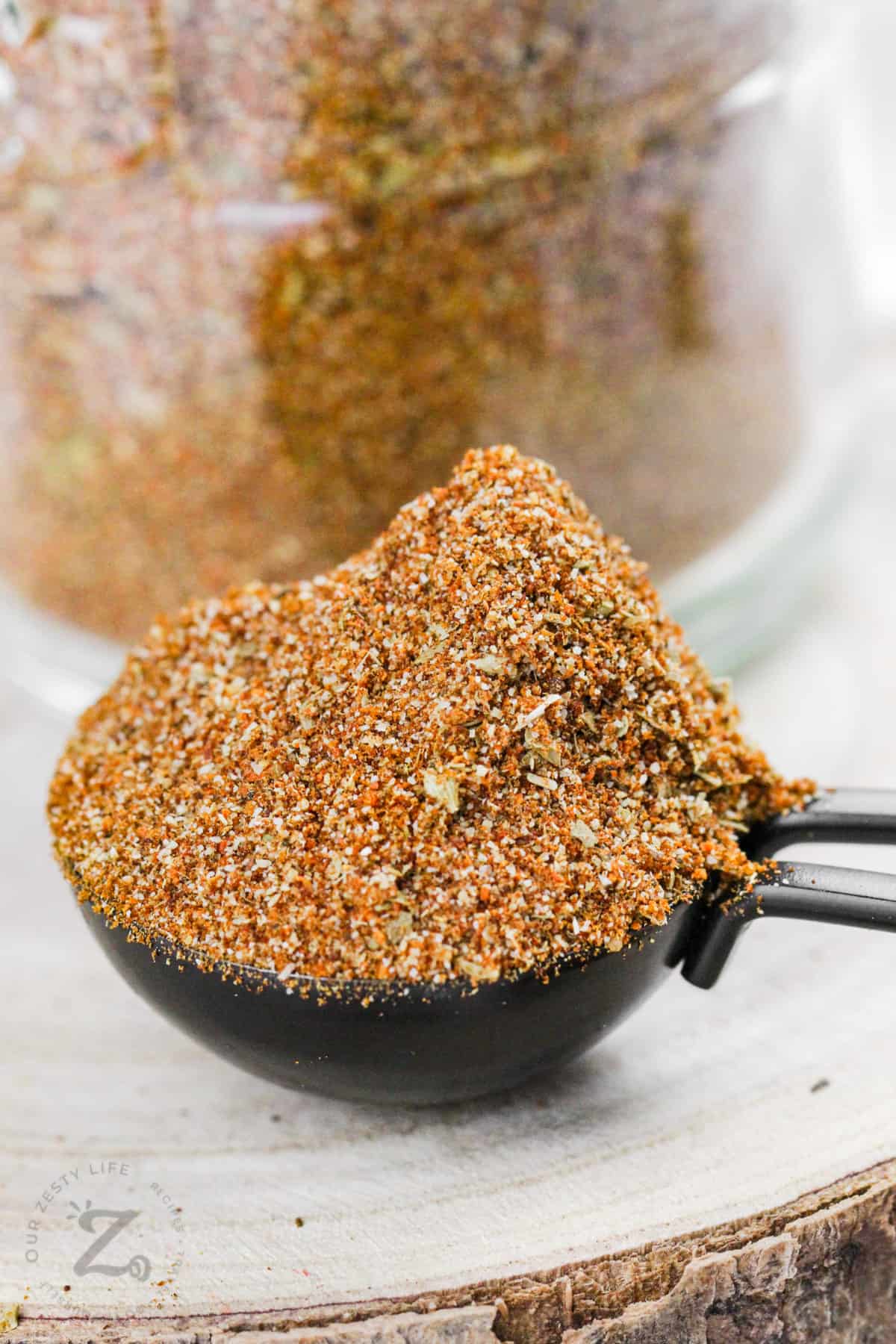 close up of Chili Seasoning in a spoon