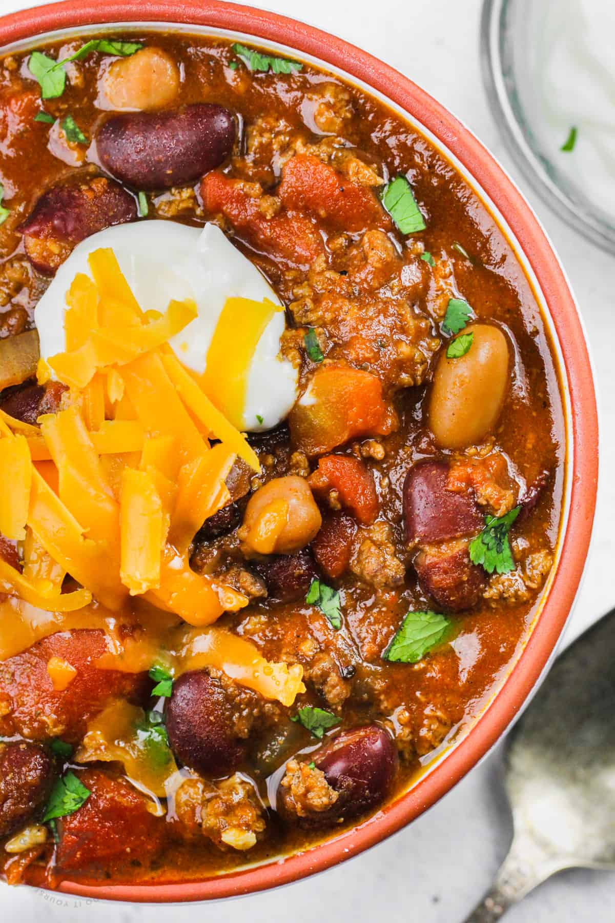 Crockpot Chili Slow Cooker Chili with cheese