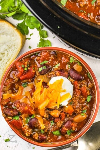 Crock Pot Chili (Easy Prep And Loaded With Flavor!) - Our Zesty Life