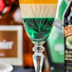 close up of a glass of Irish Flag Shooter