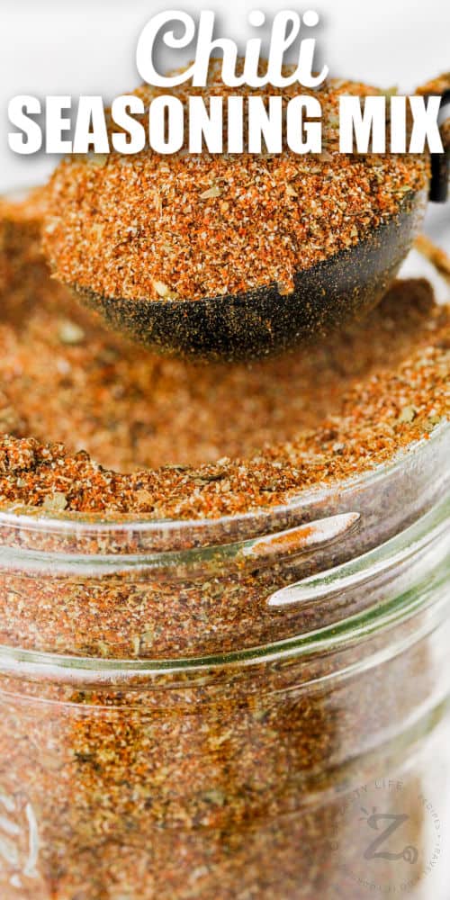 jar of Chili Seasoning with a title