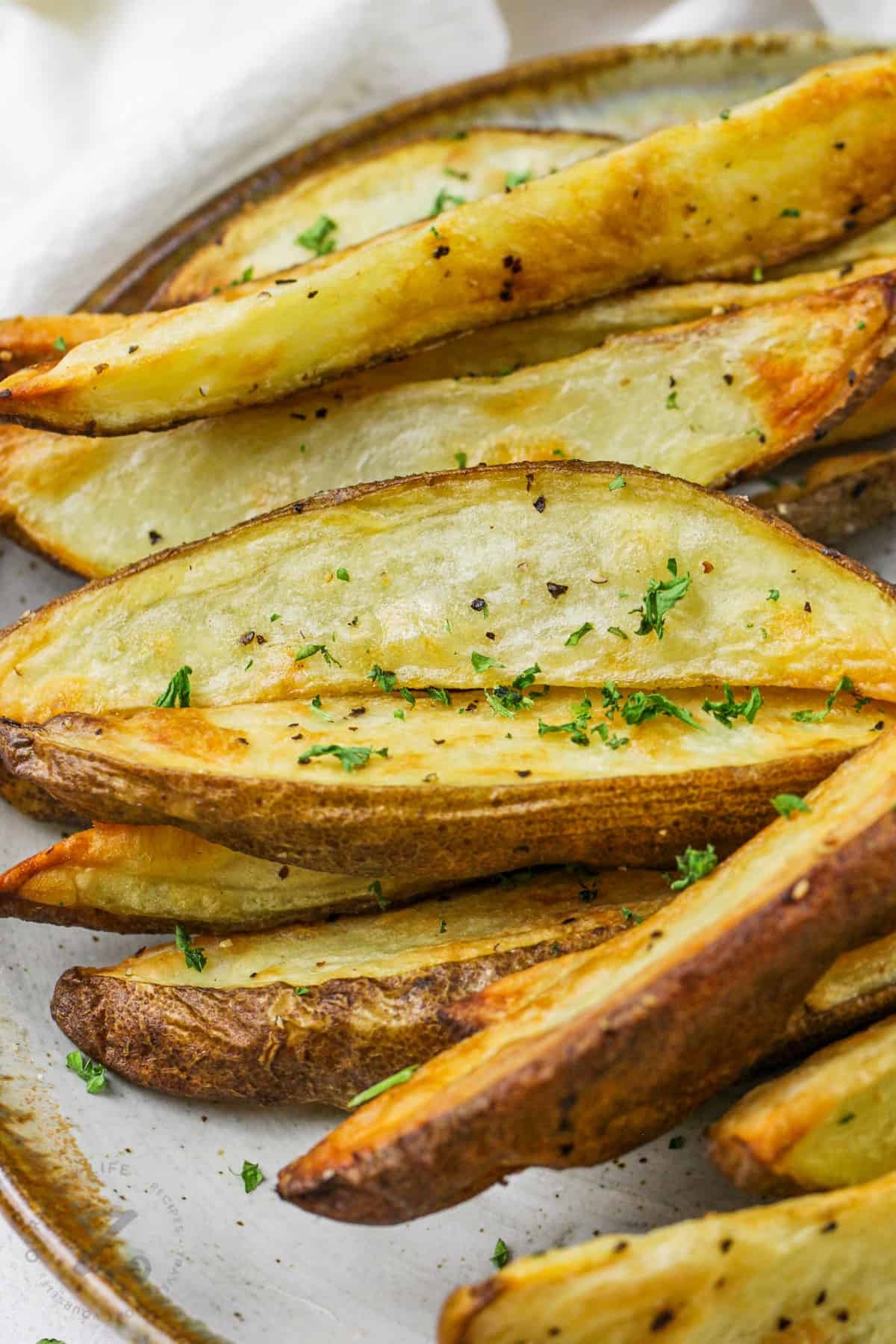 close up of Potato Wedges on a plate