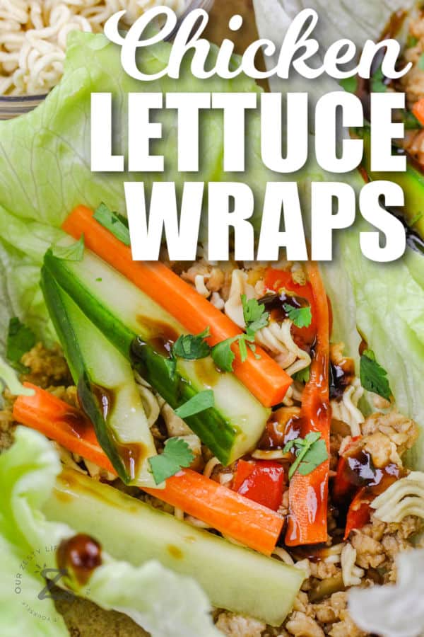 open Chicken Lettuce Wraps with writing