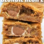stack of Easter Blondies with writing