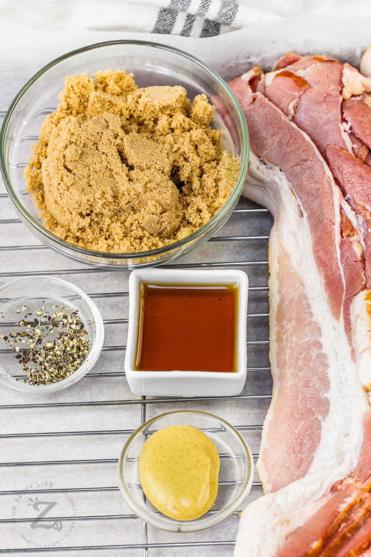 ingredients to make Candied Bacon