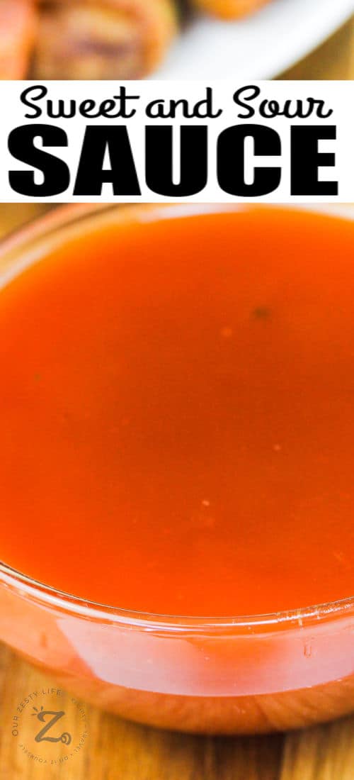 close up of Simple Sweet and Sour Sauce with writing