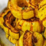 Roasted Delicata Squash on a plate