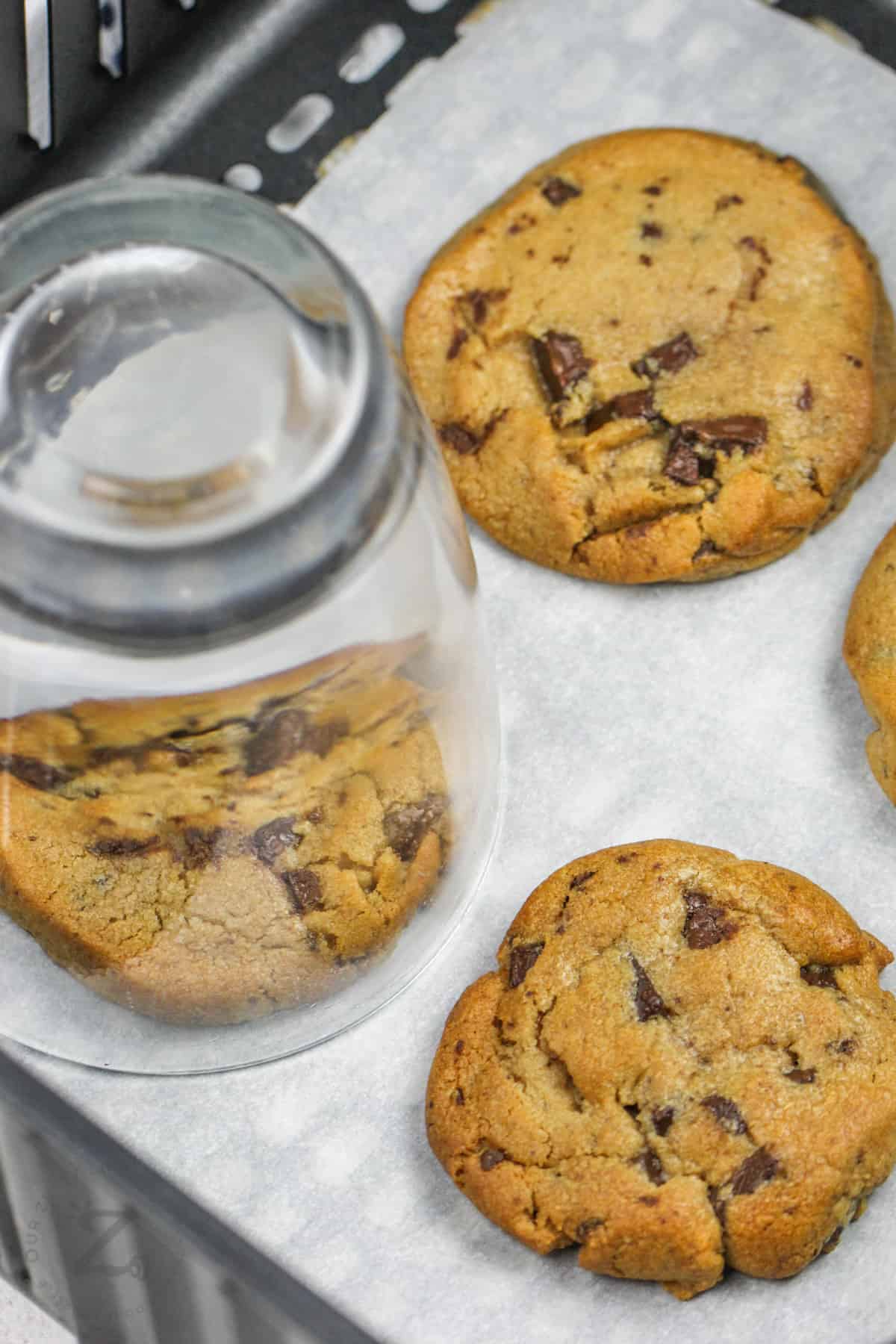 using a glass to make Air Fryer Cookies round