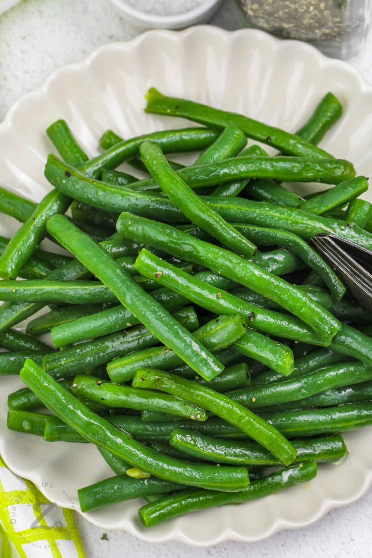 plated Green Beans