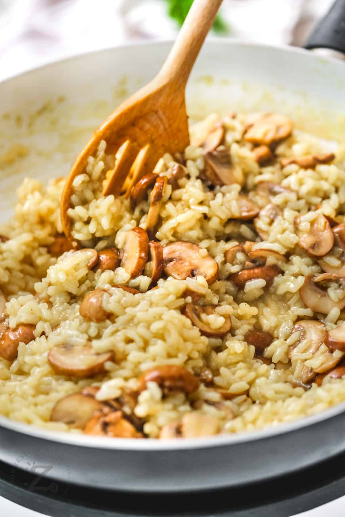 cooking Risotto with Mushrooms