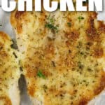 close up of Melt in Your Mouth Chicken with writing