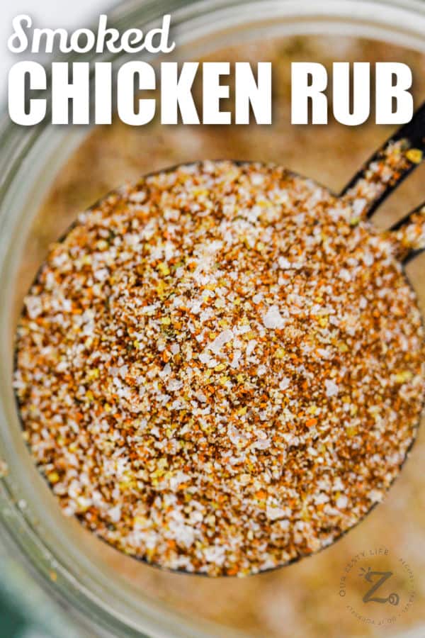 spoon of Smoked Chicken Rub with writing