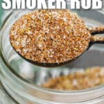 mixed Smoked Chicken Rub in a spoon with a title