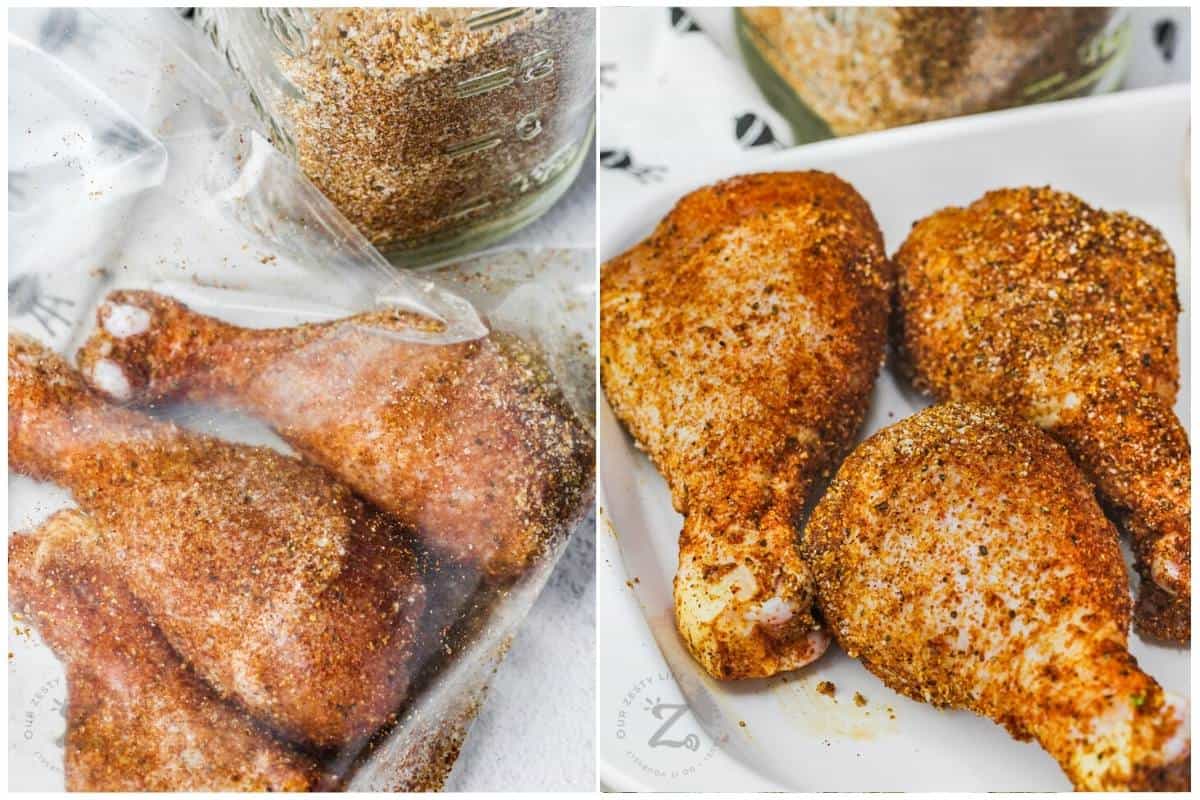 process of coating Smoked Chicken Drumsticks