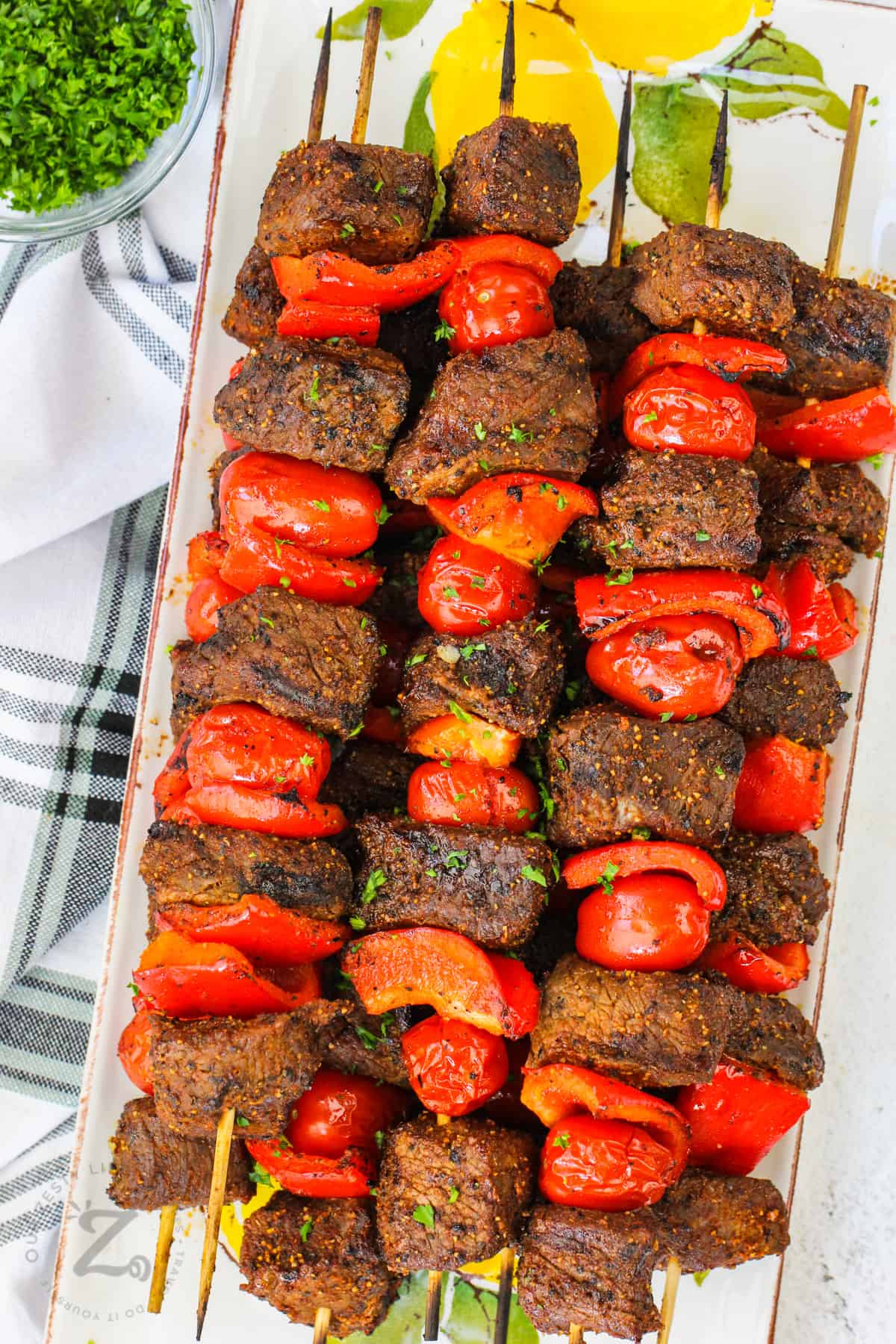 plated Beef Kabobs