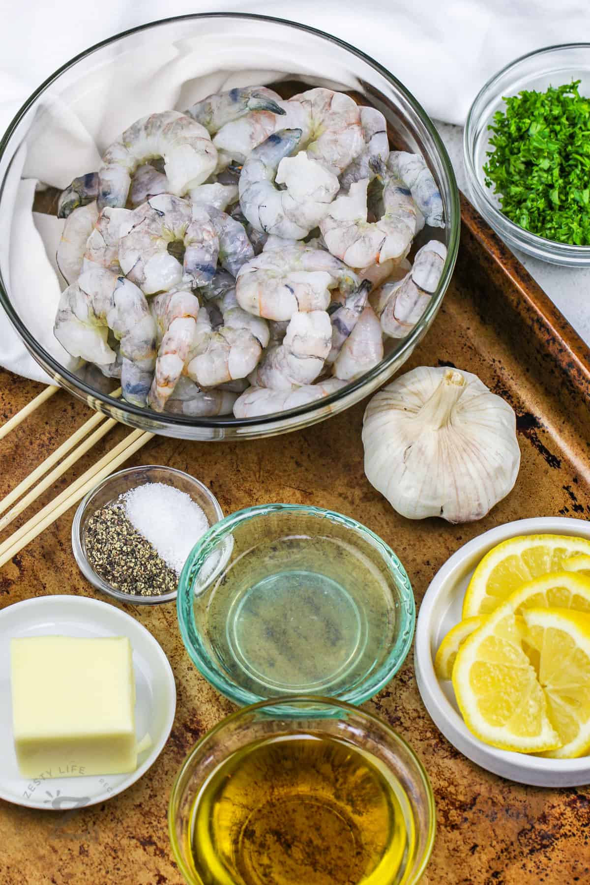 ingredients to make Grilled Shrimp Skewers