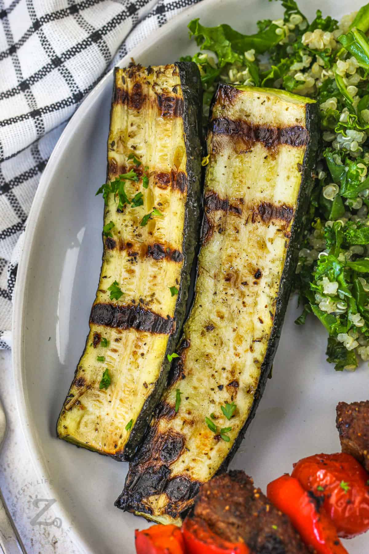 plated Grilled Zucchini