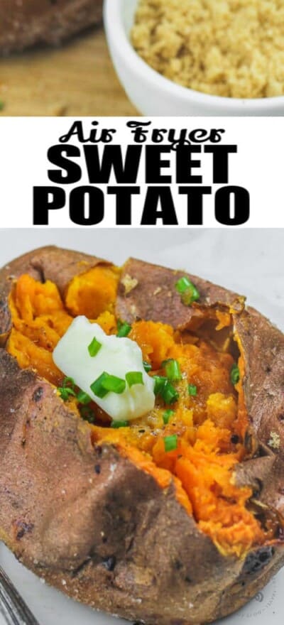 Air Fryer Baked Sweet Potato (Just 5 Minute Prep!) - Our Zesty Life