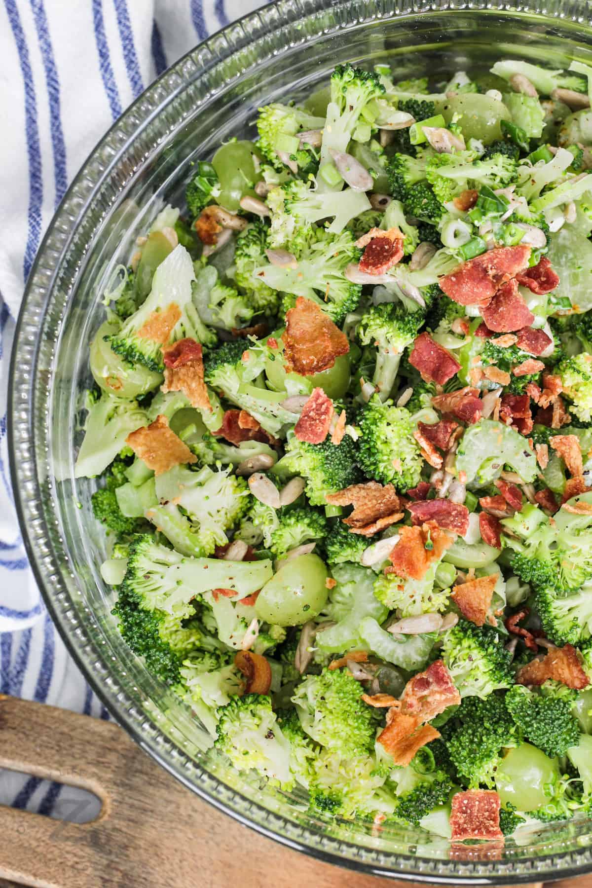 fresh Broccoli Grape Salad in a bowl