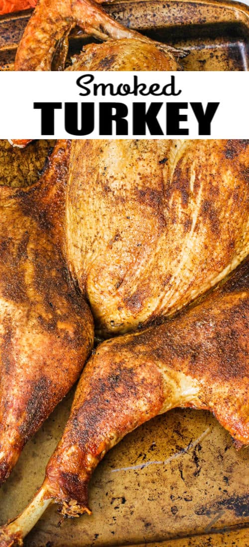 close up of cooked Spatchcock Smoked Turkey