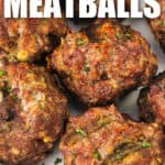 plated Smoked Meatballs with a title