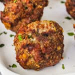 close up of cooked Smoked Meatballs