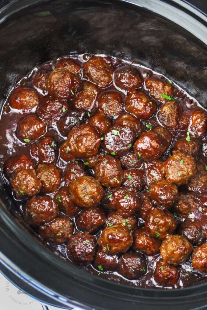 Crockpot Grape Jelly Meatballs (Easy Recipe!) - Our Zesty Life