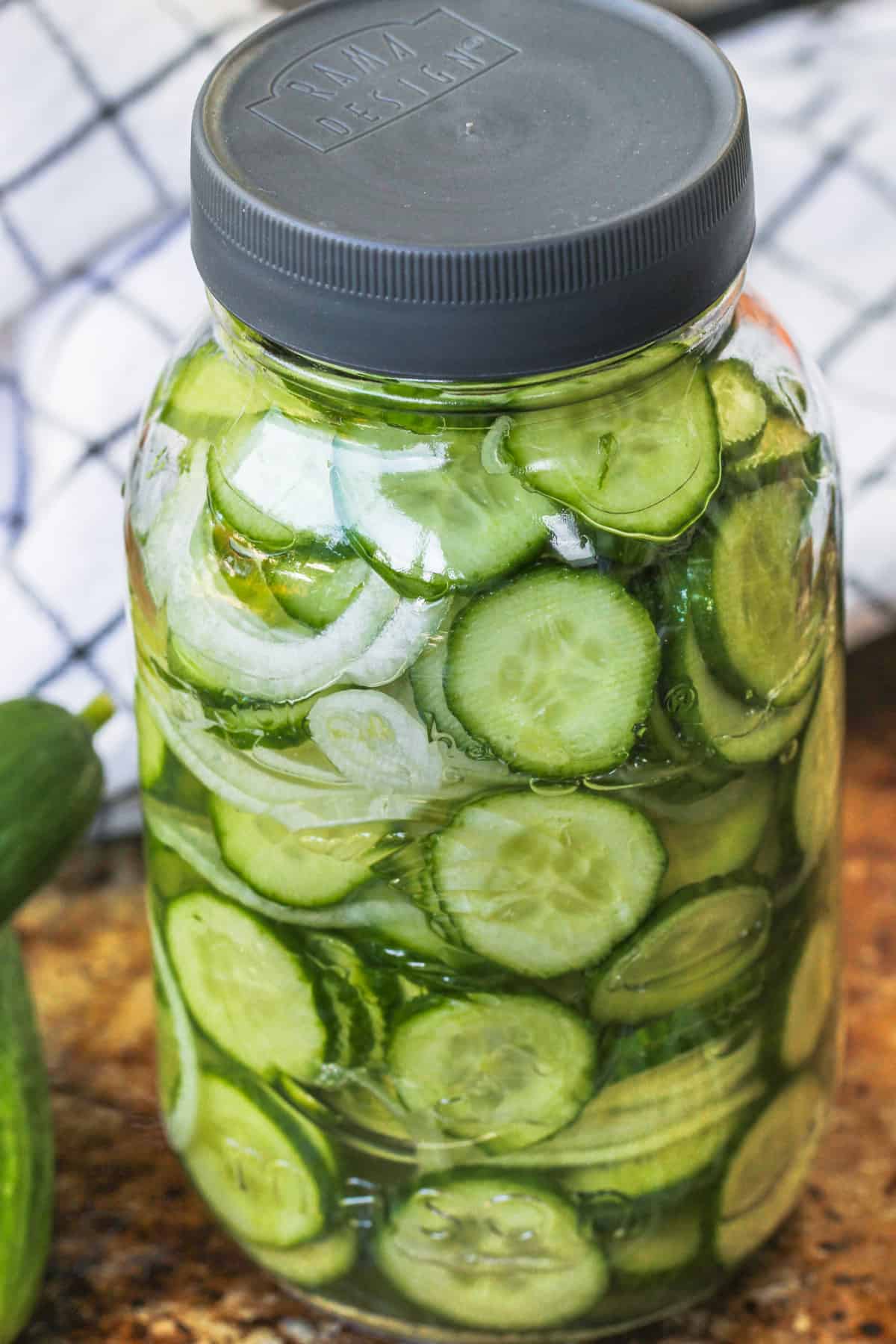 jar of Refrigerator Sweet Pickles
